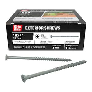 #10 x 4 in. #2 Phillips Bugle Head Coarse Thread Exterior Screws 1 lb. Box