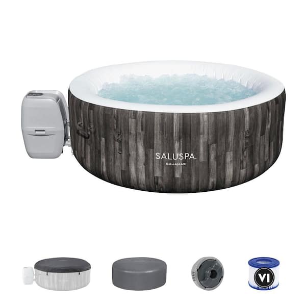 120-Volt SaluSpa Bahamas AirJet 4-Person 120-Jets Inflatable Outdoor Hot Tub with EnergySense Cover