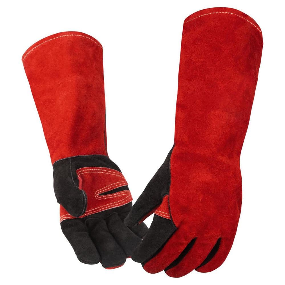 16 in. Leather Welding Glove Fireproof Heat Resistant Kevlar Reinforced Tool for Grill Oven Campfire Furnace price history on PriceWatchPro