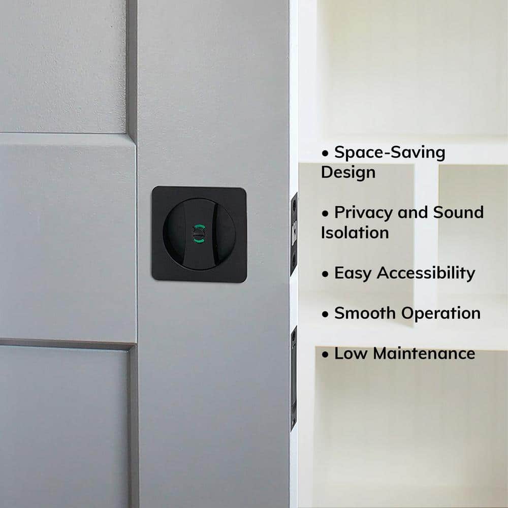 Matte Black Universal Handing Privacy Pocket Door Lock
