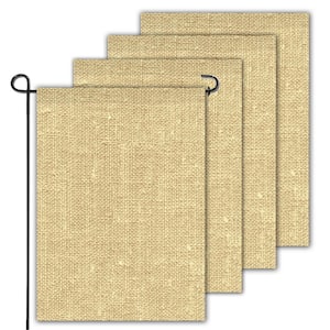 18 in. x 12.5 in. Blank Burlap Garden Flag, DIY Personalized Craft Banner (4-Pack)