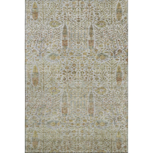 Mayfield Premium Machine Washable Abstract AMF2053 Linen 10 ft. x 14 ft. Area Rug