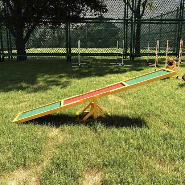 UIRIO Wood Dog Seesaw – Weather-Resistant Pet Training Equipment For Agility & Run Games (Size M)