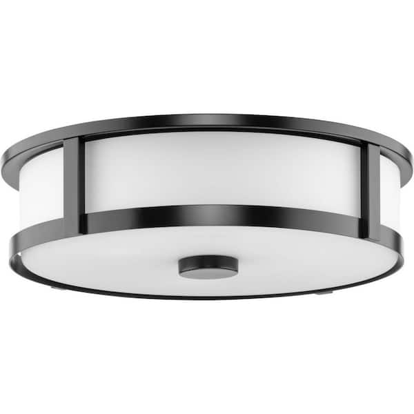 Progress Lighting Gilliam Collection 16.12 in. 3-Light Matte Black New Traditional Flush Mount