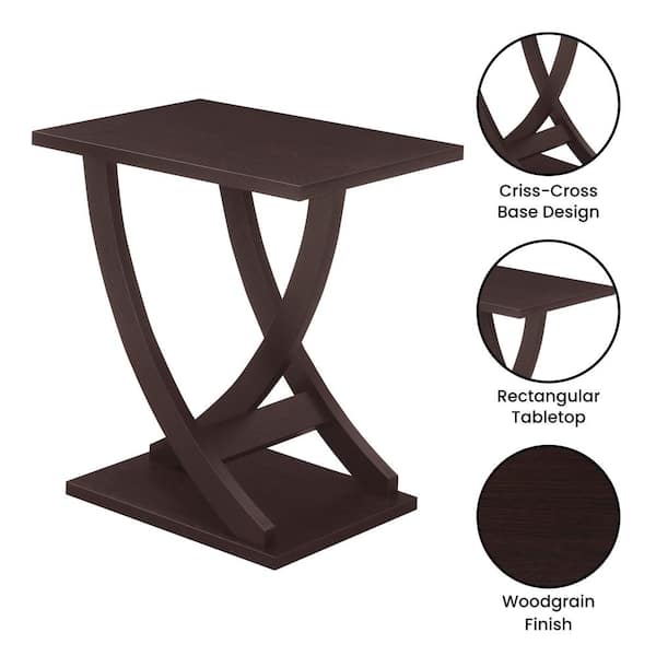 Convenience Concepts Newport Criss-Cross 15.5 in. Espresso