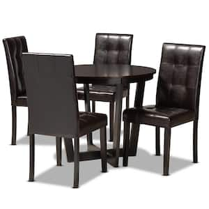 Vida 5-Piece Dark Brown Dining Set