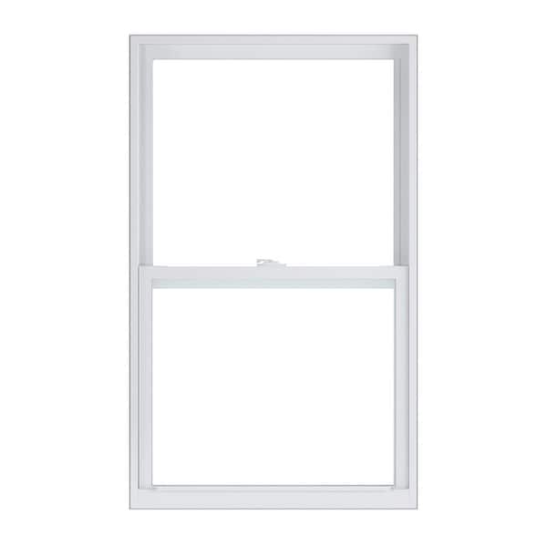 American Craftsman 28 in. x 46 in. 50 Series Low-E Argon Glass Single Hung White Vinyl Replacement Window, Screen Incl