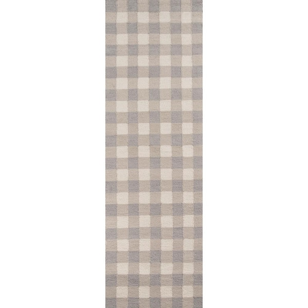 Momeni Geo Grey 2 ft. x 8 ft. Indoor Runner Rug