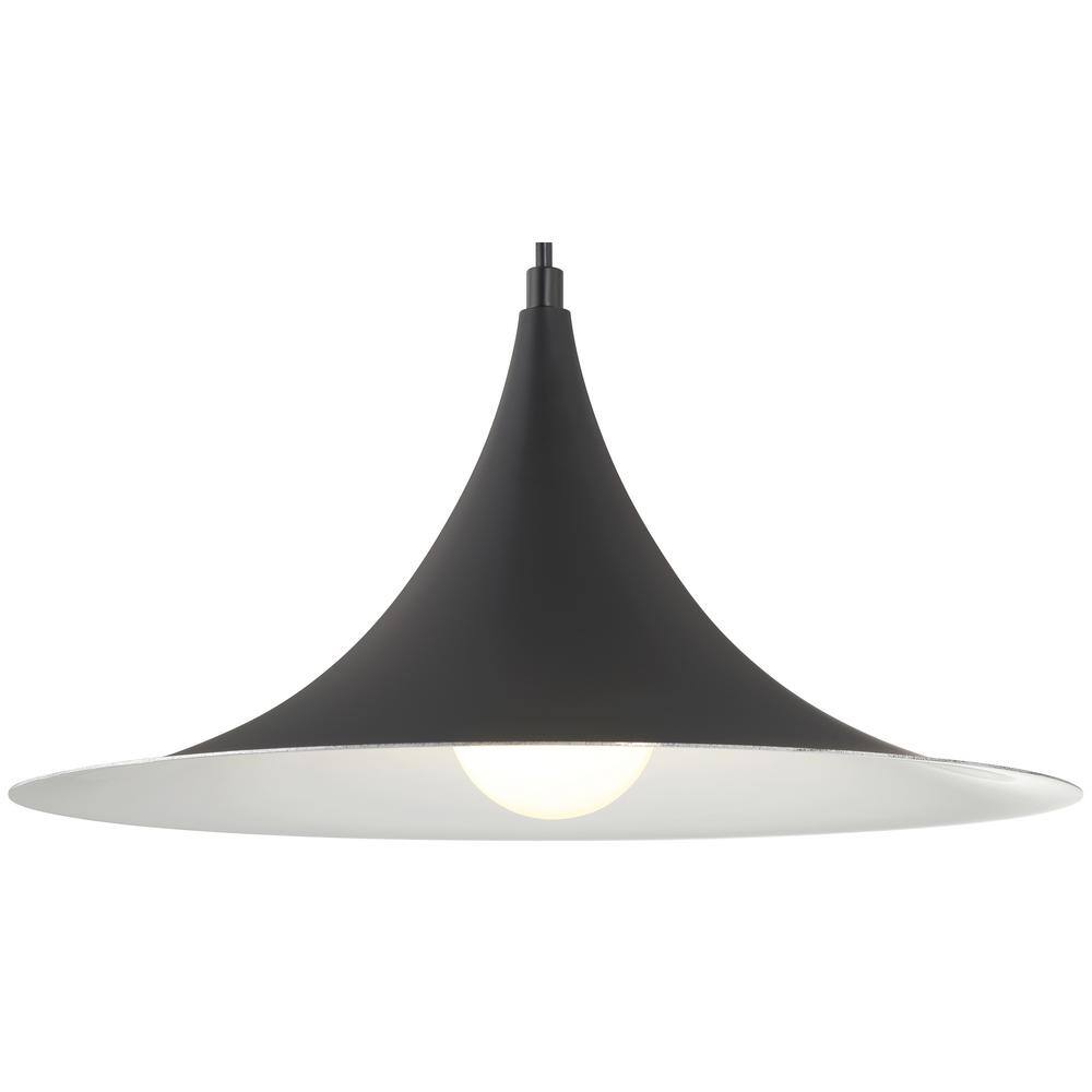 Costa Matte Black and White Steel LED Pendant Light