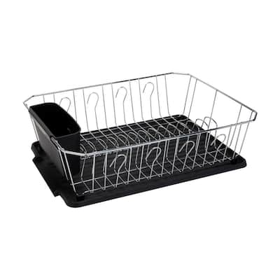 Matte Black Coated Metal Wire Kitchen Dish Drying Rack, Dinner Plate O –  MyGift
