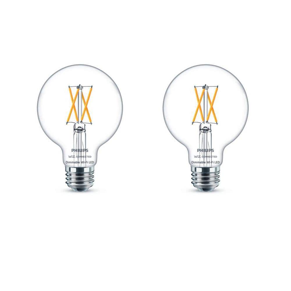 Philips Soft White G25 LED 40-Watt Equivalent Dimmable Smart Wi-Fi Wiz Connected Wireless Light Bulb (2-Pack)