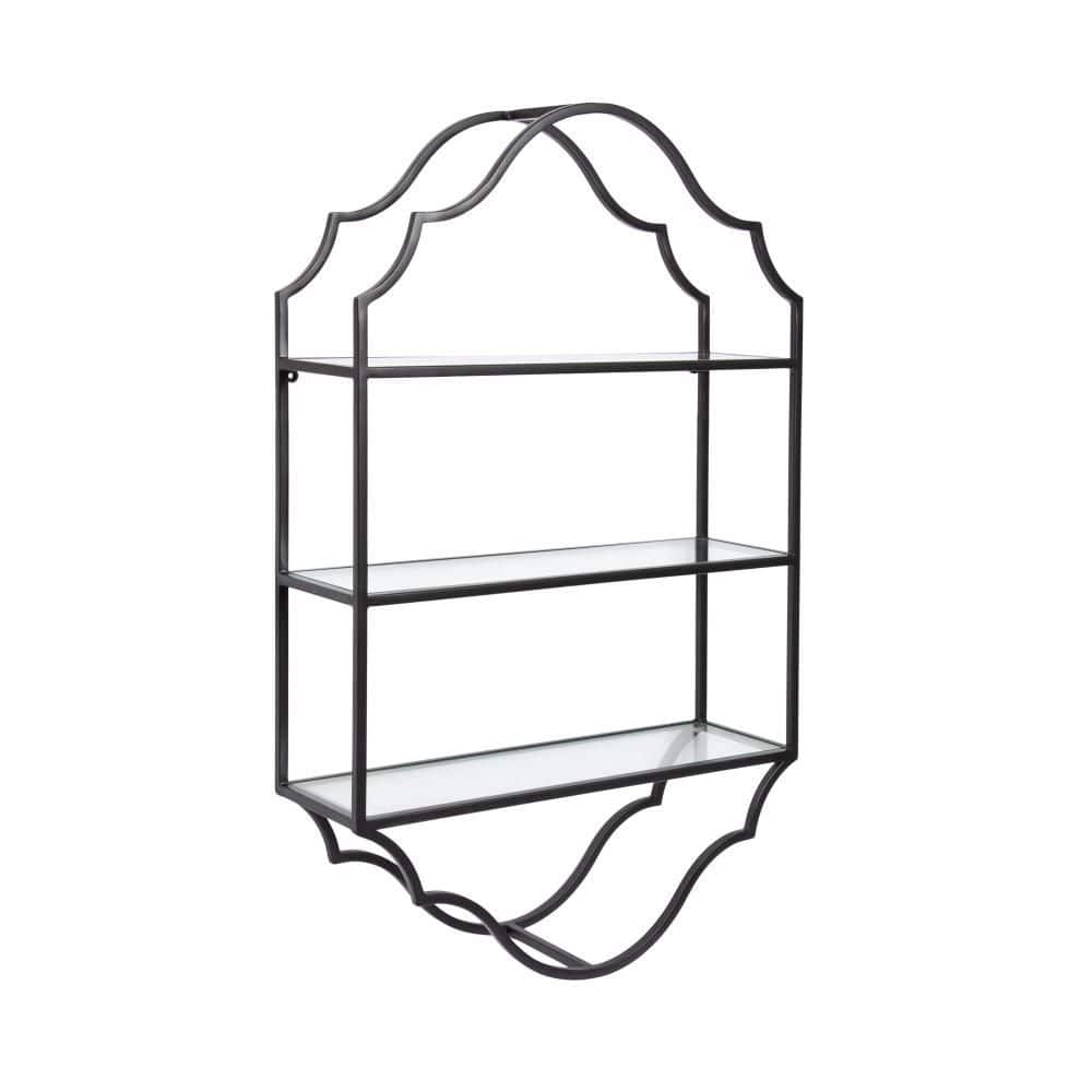 Leanna 20 in. W x 6 in. D Black Metal Decorative Wall Shelf price history on PriceWatchPro