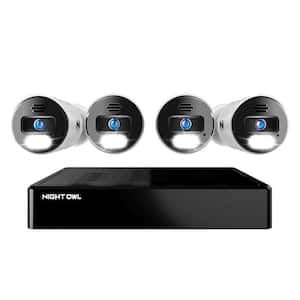 BTN8 Series 8-Channel 4K Wired NVR Security System with 2TB Hard Drive and (4) 4K IP Spotlight 2-Way Audio Cameras