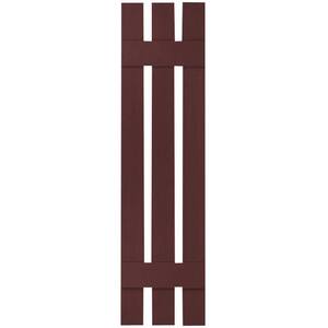 12 in. x 37 in. Lifetime Vinyl TailorMade Three Board Spaced Board and Batten Shutters Pair Bordeaux