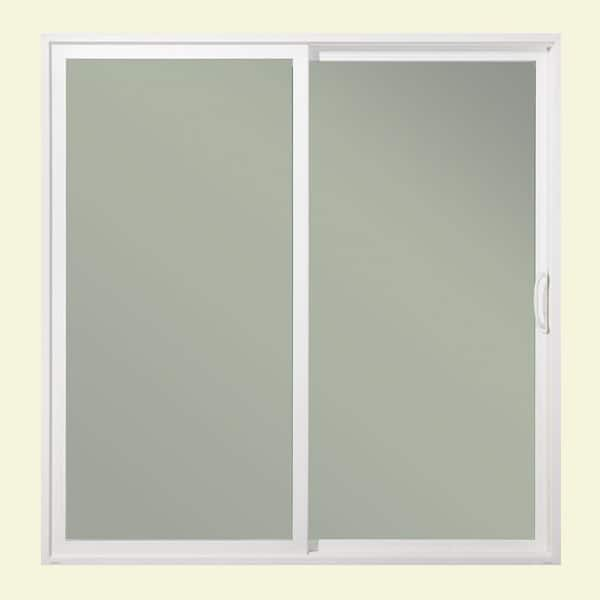 JELD-WEN 72 in. x 80 in. Premium Atlantic White Painted Aluminum Right-Hand Full Lite Impact Rated Sliding Patio Door