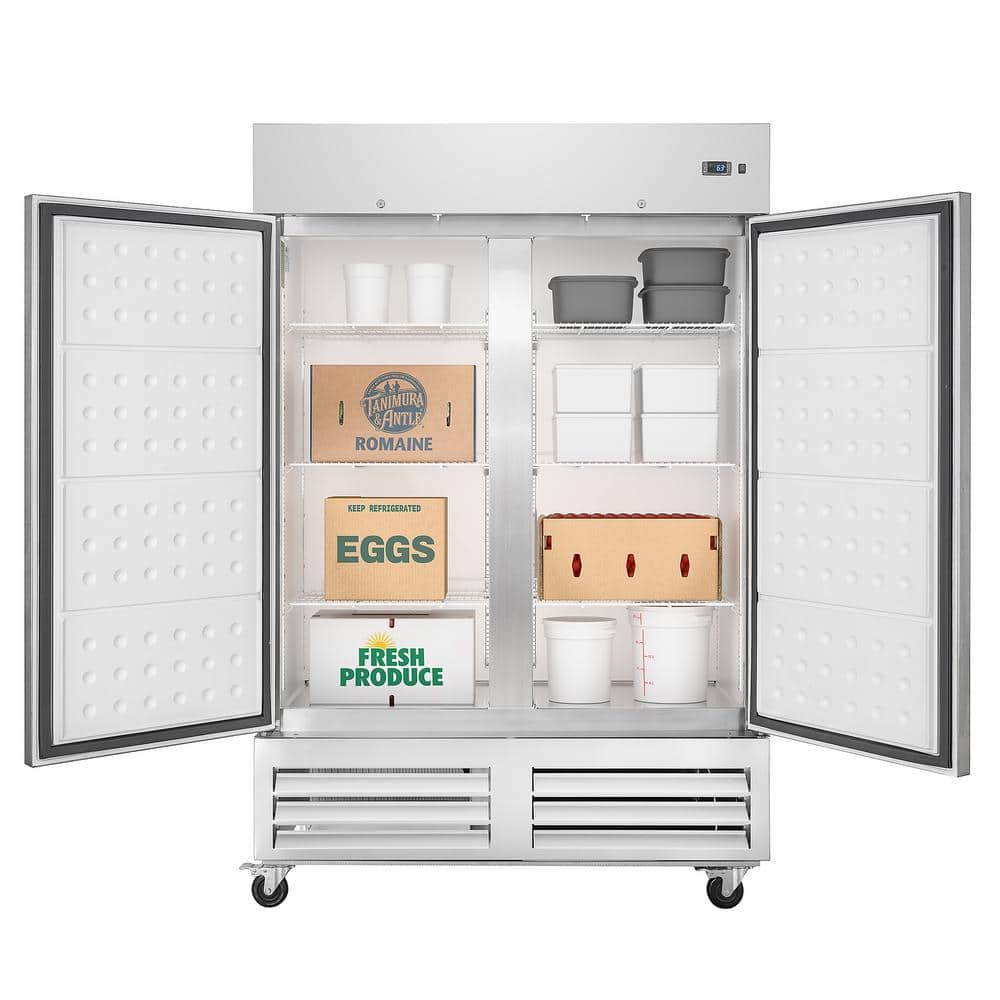 54" Stainless Steel Commercial Two-Door Convertible Refrigerator/Freezer