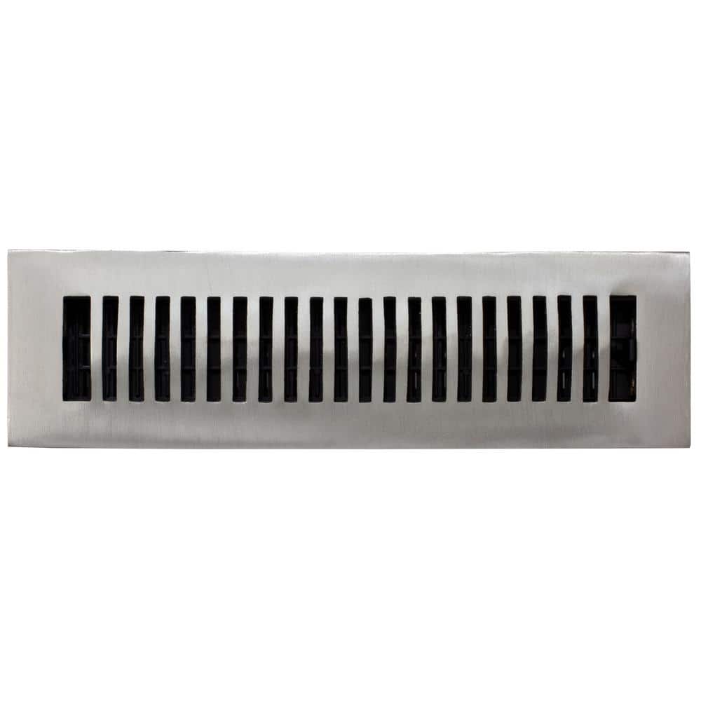 Nickel Aluminum 2" x 12" Rectangular Floor Register