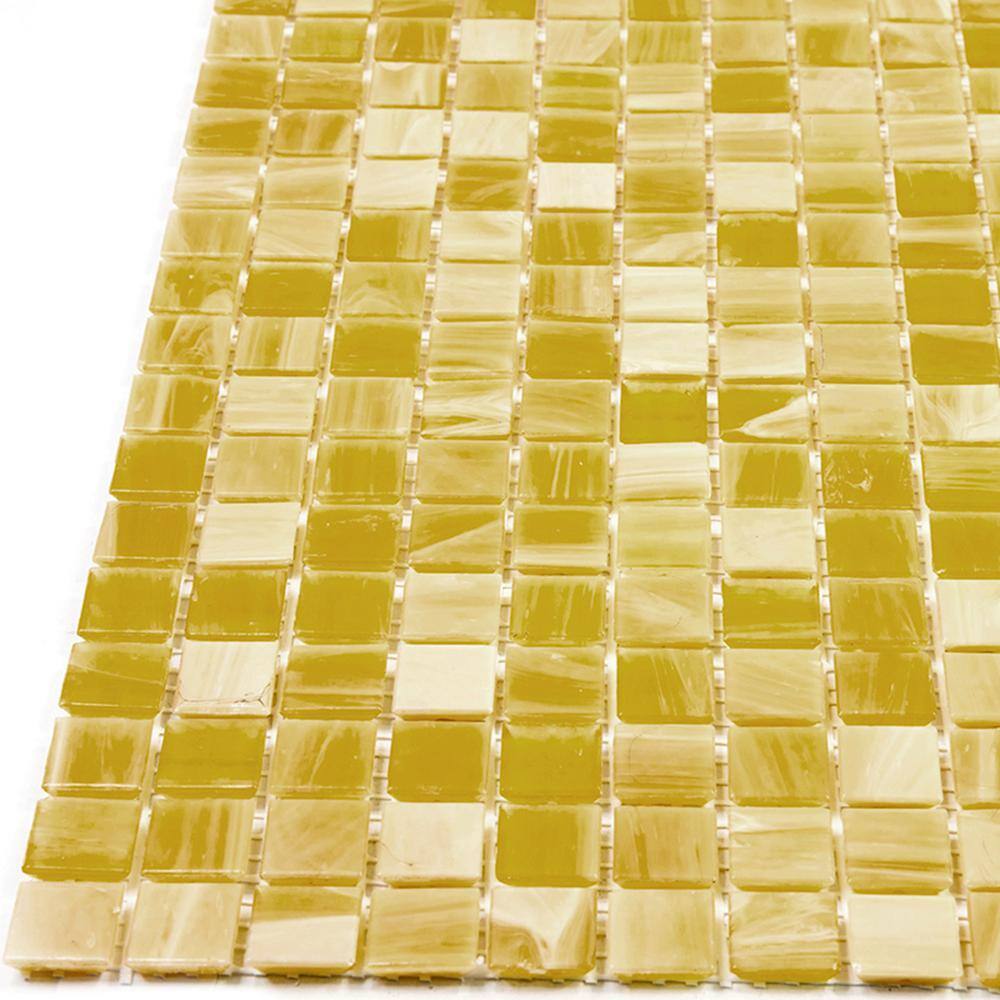 Butter Beige Glass Mosaic Wall and Floor Tile