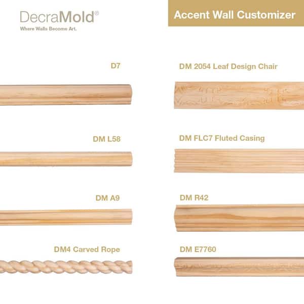 DecraMold DM A9 9/16 in. x 1-3/16 in. x 96 in. Solid Pine Wall and