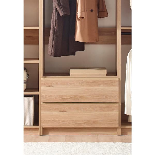 Klair Living Prosper 96 in. W Oak Tower System Freestanding-Shelf