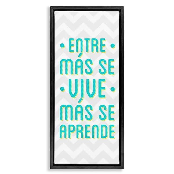 Stupell Industries You Live You Learn by SD Graphics Studio Black Floater Frame Typography Graphic Art Print 25 in. x 11 in.