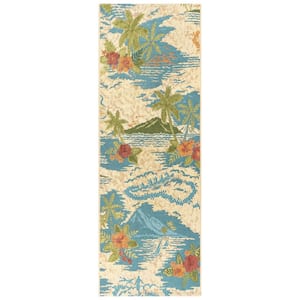 Fresco Lanai Multi-Colored 2 ft. x 6 ft. Floral Indoor/Outdoor Area Rug Runner