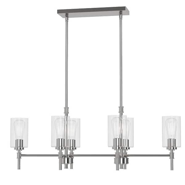 Wexton 6-Light 12.63 in. Plug and Play Brushed Nickel Chandelier with SkyPlug