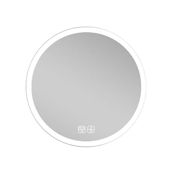 SAINT BIRCH 30 in. x 30 in. Modern Round Frameless Decorative Mirror