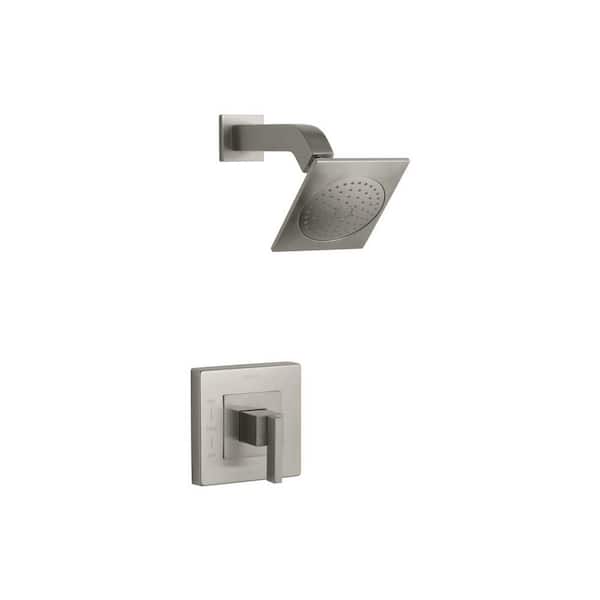 KOHLER Loure 1-Spray 6.3 in. Single Wall Mount Fixed Shower Head in Vibrant Brushed Nickel