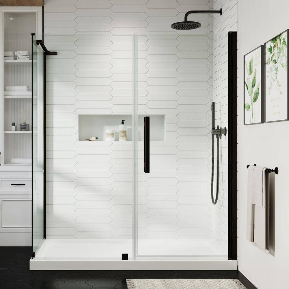 OVE Decors Pasadena 60 in. L x 36 in. W x 75 in. H Corner Shower Kit ...