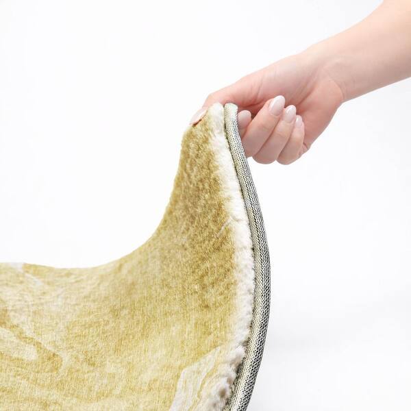 Dream Shag Premium Machine Washable Abstract ADS802 Gold 2 ft. x 7 ft. Runner Rug