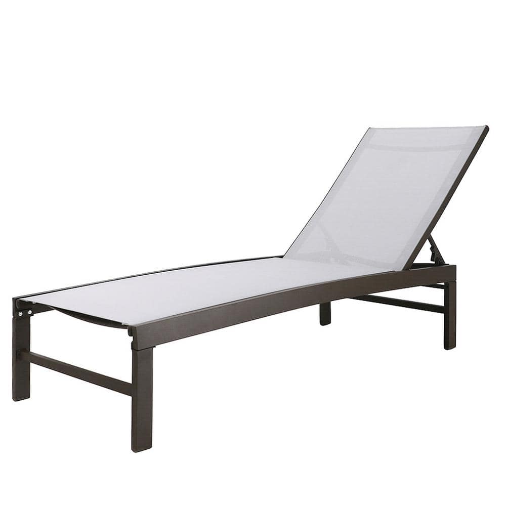 Crestlive Products Brown 1-Piece Metal Adjustable Outdoor Chaise Lounge