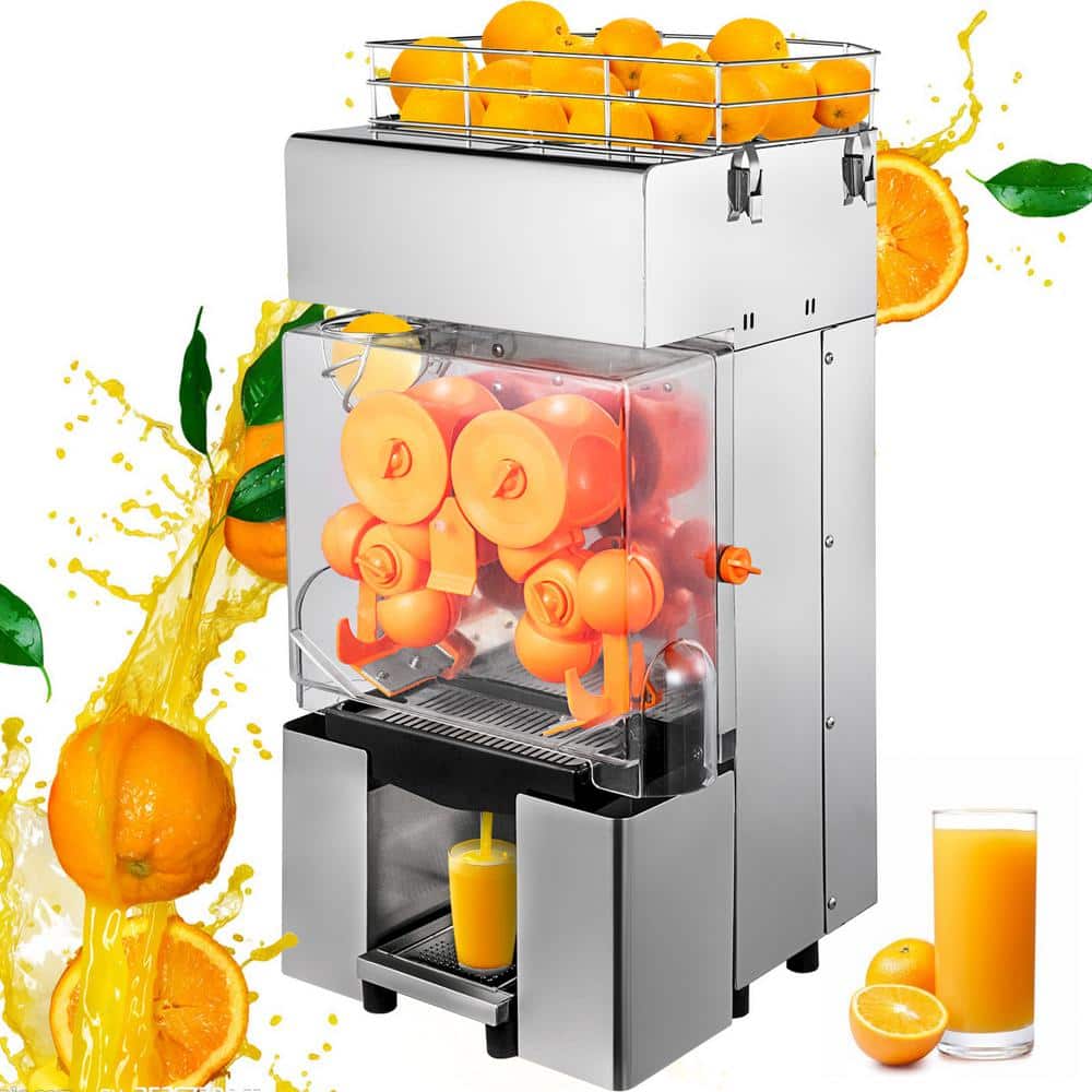 Commercial Juicer Machine 120 Watt Stainless Steel Automatic Feeding Juice Extractor with Pull-Out Filter for Restaurant