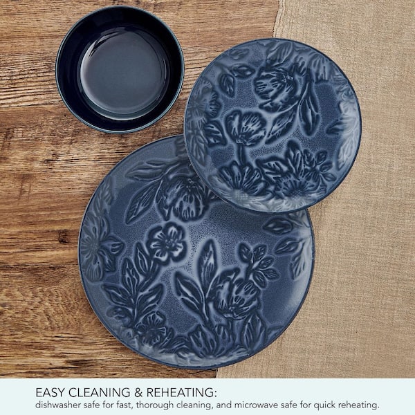 アメリカ製 PFALTZGRAFF 花柄 食器セット Pfaltzgraff Garden Elegance 12 Piece Blue Floral Stoneware