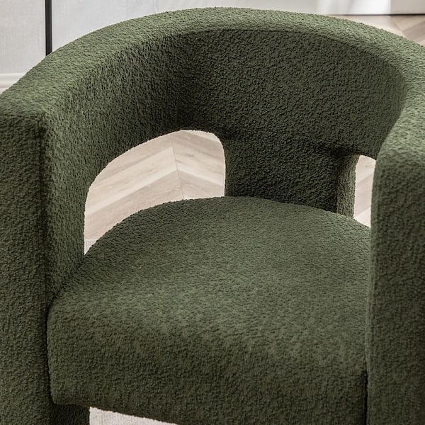 KINWELL Green 28 in. Wide Boucle Upholstered Square Arm Chair