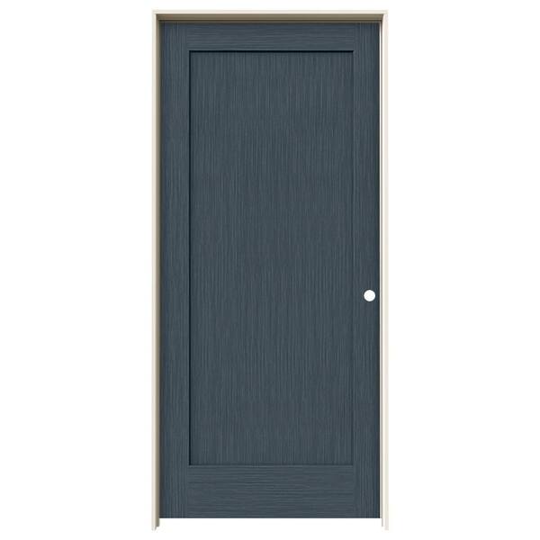 JELD-WEN 36 in. x 80 in. Madison Denim Stain Left-Hand Solid Core Molded Composite MDF Single Prehung Interior Door