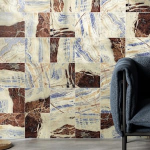 Senzia Blue Jeans 7.87 in. x 7.87 in. Matte Porcelain Marble look Floor and Wall Tile (10.76 sq. ft./Case)