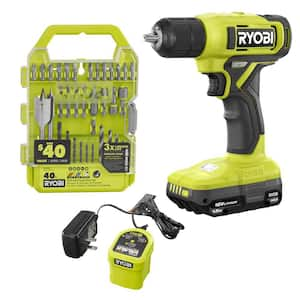 ONE+ 18V Cordless 3/8 in. Drill/Driver Kit with 1.5 Ah Battery, Charger, and Drill and Impact Drive Kit (40-Piece)