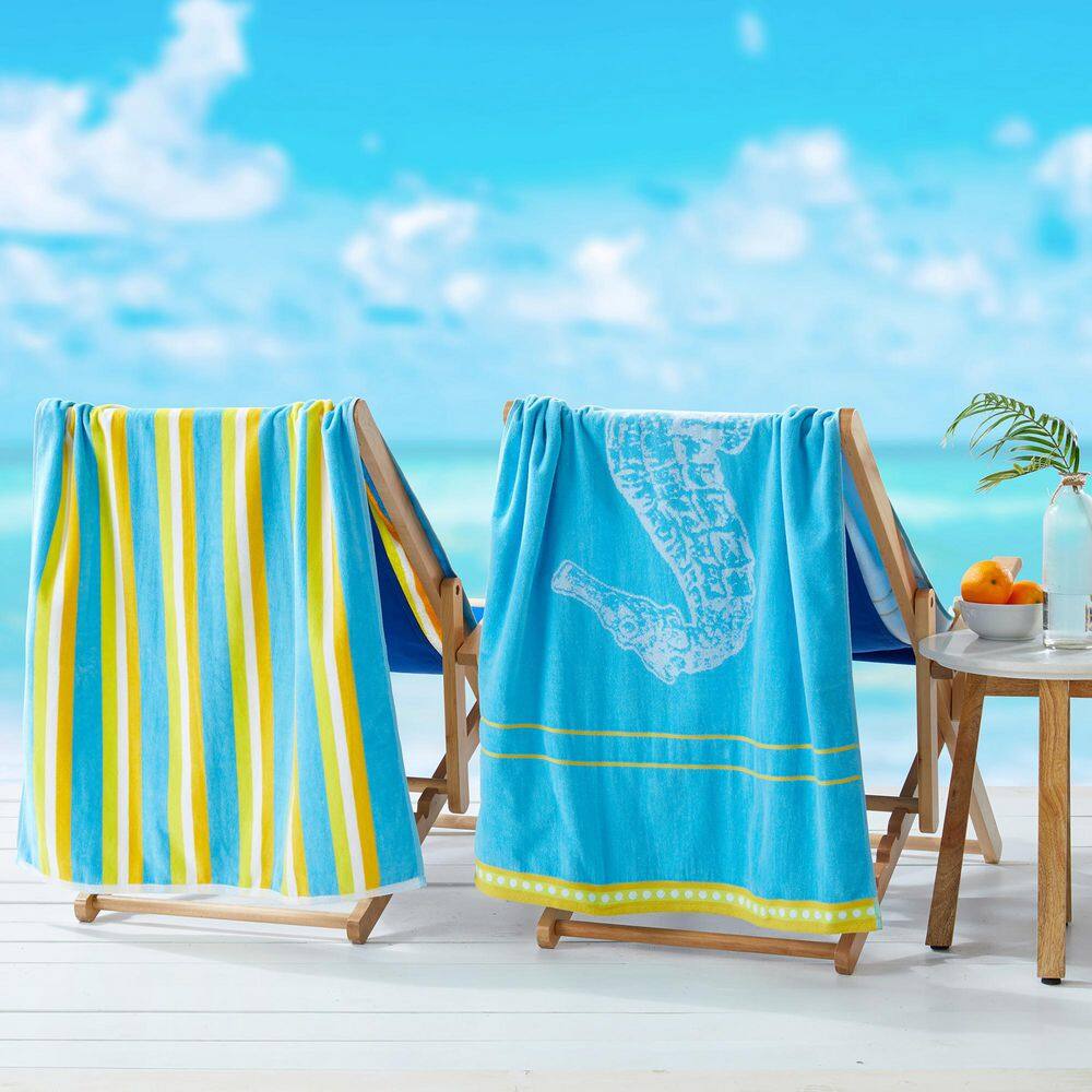 モエシャンドンBeach Towel 180x100cm 正規品 Aston & Arden Oversized Pinstriped Resort Beach Towel