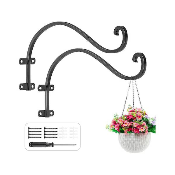 Plant Hanger Wall Hooks, Metal Hanging Plant Bracket - (Set of 2) (12 in.)