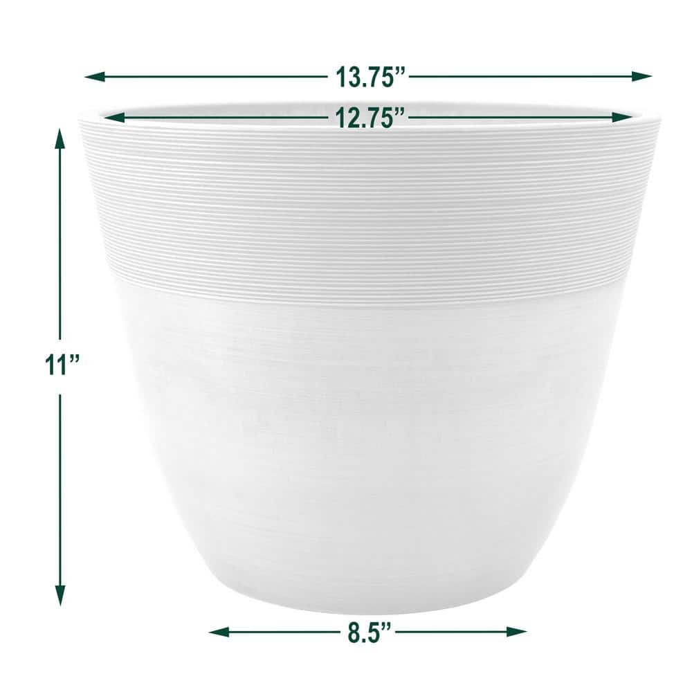 Taupe 14"x11" Recycled Plastic Stone Wood Indoor/Outdoor Planter