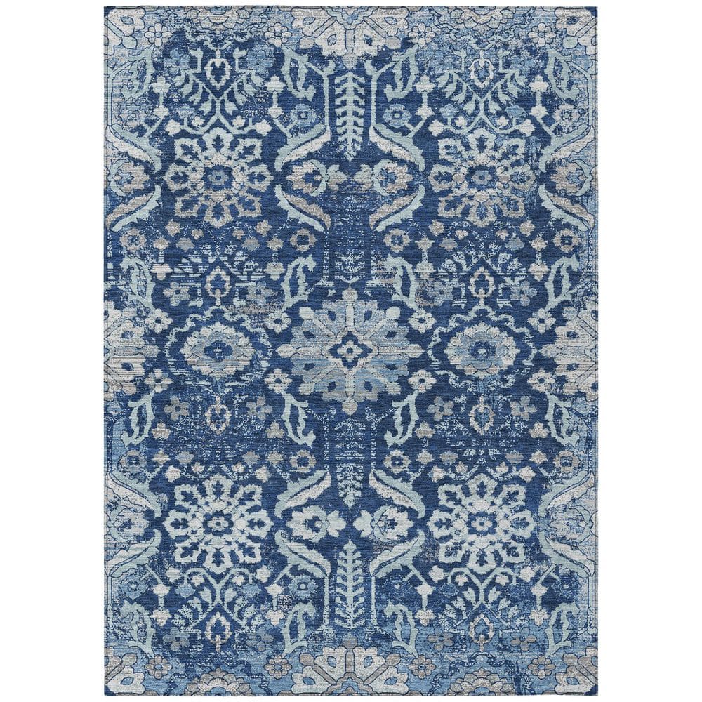 Chantille Machine Washable Indoor/Outdoor Abstract ACN2617 Navy 5 ft. x 7 ft. 6 in. Area Rug price history on PriceWatchPro
