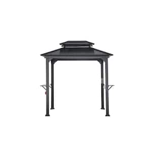 Ultra Series 6 ft. x 8 ft. Black Aluminum Hard Top Grill Gazebo