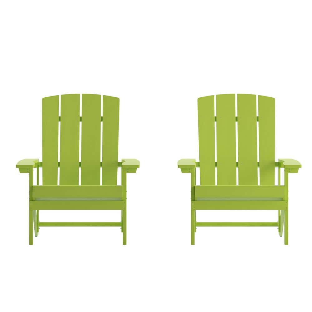 Carnegy Avenue Green Faux Wood Resin Adirondack Chair (Set of 2) CGA-JJ ...