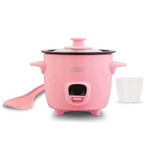 Dash Mini Rice Cooker Steamer 2 Cup Removable Nonstick Pot Keep Warm White  Recip