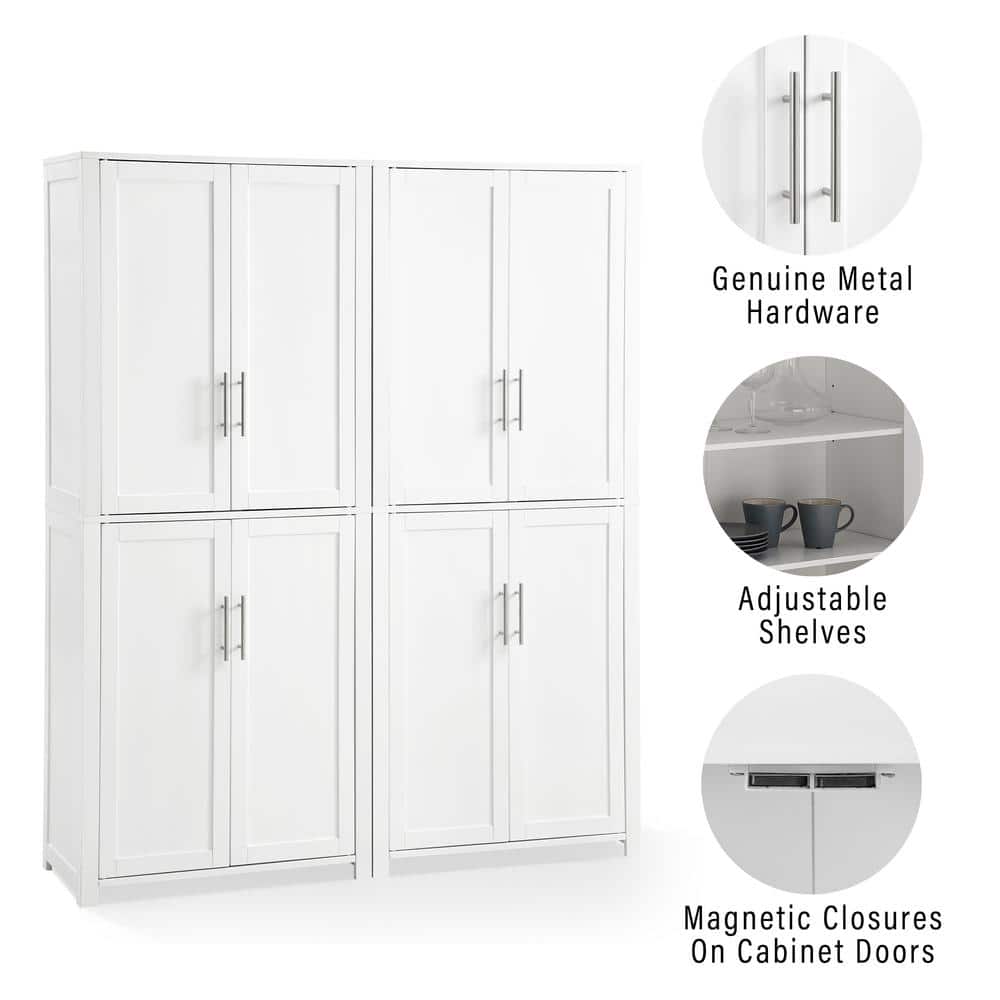 Savannah White 2-Piece Pantry Set with Adjustable Shelving