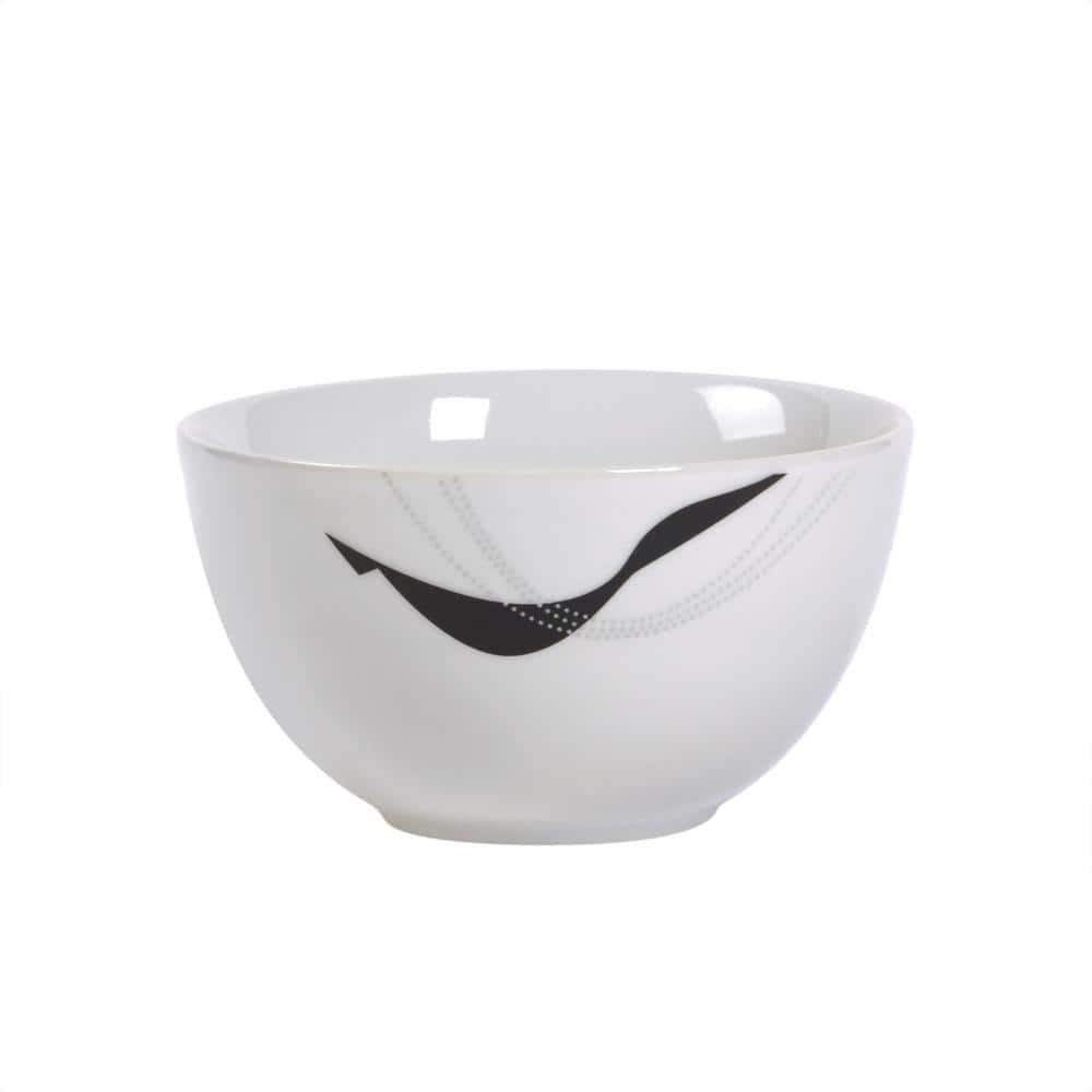 Carnival White Porcelain Square Dinnerware Set, Service for 4