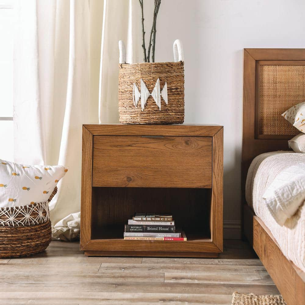 Light on sale wooden nightstand