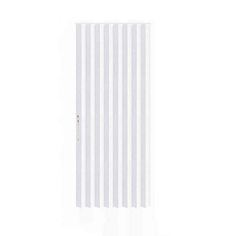 3 in. x 79 in. Blackout Fabric Sliding Door Curtains, White Magnetic Accordion Style Door Curtain for Bedroom price history on PriceWatchPro