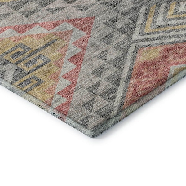 Mayfield Premium Machine Washable Abstract AMF1091 Gray 10 ft. x 14 ft. Area Rug